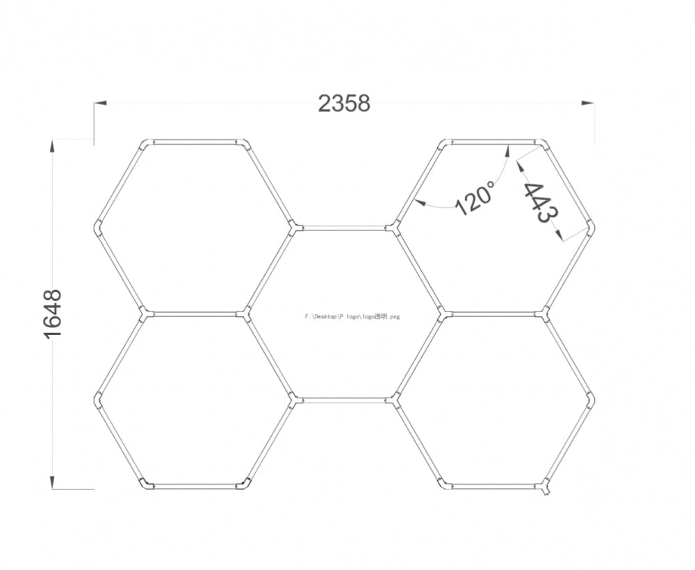 Hexagon-belysning 5 Grid System