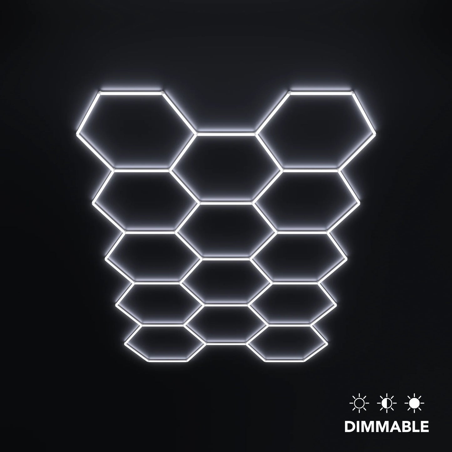 Hexagon-belysning 14 Grid System uten ramme med Dimming