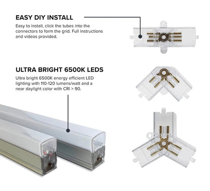 5-pack 2.10m X 3m Hexagrid Led lighting system with dimming